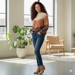Womens Colorblock Sweater